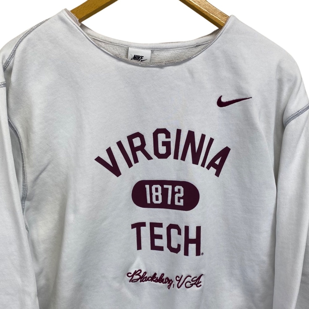 Nike Virginia Tech Hokies Sweatshirt Pullover Crewneck Size L White